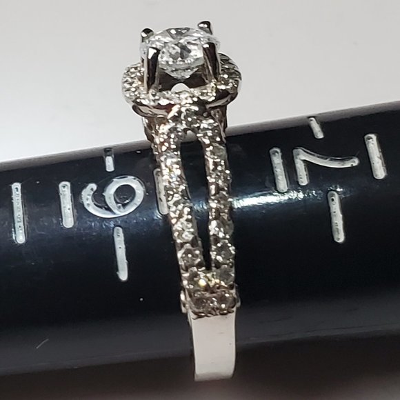 14K white gold diamond ring - Picture 10 of 11